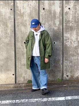 「アイテム（ミリタリージャケット）」を使った、koji@しらふ酒場さん（メンズ・166cm・30代）の春コーディネート