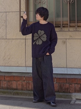 「Our Legacy（アワーレガシー）のアイテム」を使った、平莉川己夢(コム)さん（メンズ・172cm）の冬コーディネート