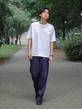 「LIDNM（リドム）のアイテム」を使った、平莉川己夢(コム)さん（メンズ・172cm）の夏コーディネート