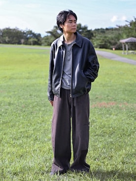 「アイテム（インナーウェア/肌着）」を使った、平莉川己夢(コム)さん（メンズ・172cm）の秋コーディネート