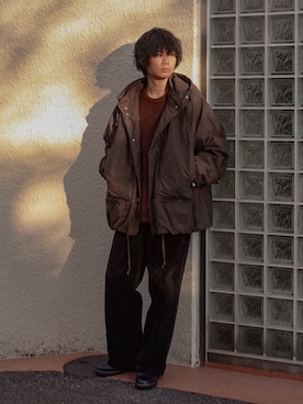 「stein（シュタイン）のアイテム」を使った、平莉川己夢(コム)さん（メンズ・172cm）の冬コーディネート