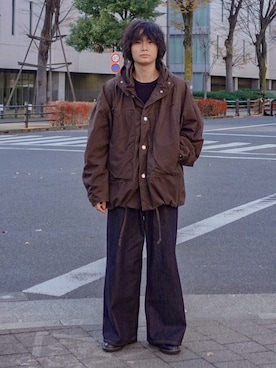 「Our Legacy（アワーレガシー）のアイテム」を使った、平莉川己夢(コム)さん（メンズ・172cm）の冬コーディネート