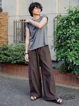 「アイテム（サングラス）」を使った、平莉川己夢(コム)さん（メンズ・172cm）の夏コーディネート