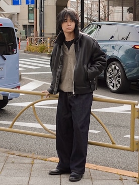 平莉川己夢(コム)さん（メンズ・172cm）の冬コーディネート