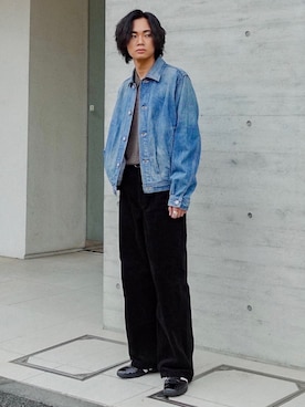 「アイテム（ポロシャツ）」を使った、平莉川己夢(コム)さん（メンズ・172cm）の秋コーディネート