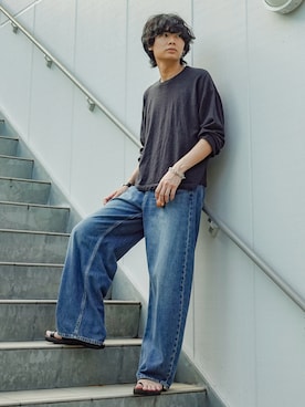 「アイテム（キーケース/キーアクセサリー）」を使った、平莉川己夢(コム)さん（メンズ・172cm）の夏コーディネート