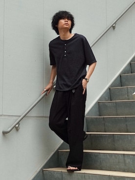 「XOLO（ショロ）のアイテム」を使った、平莉川己夢(コム)さん（メンズ・172cm）の夏コーディネート