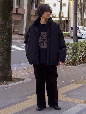 「Our Legacy（アワーレガシー）のアイテム」を使った、平莉川己夢(コム)さん（メンズ・172cm）の冬コーディネート