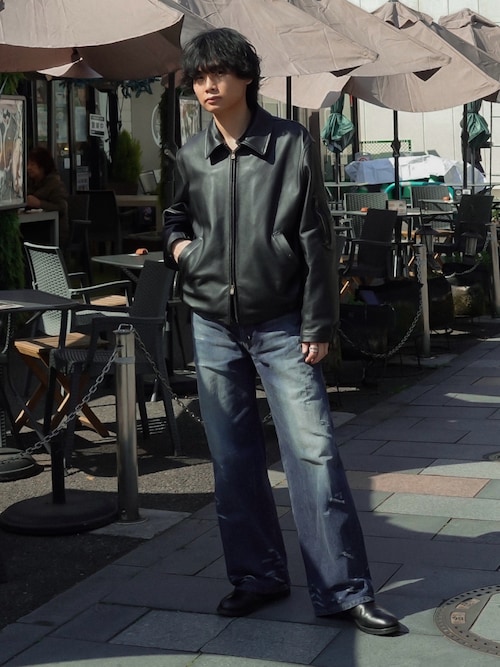 LIDNM（リドム）の「French Pilot Leather Jacket（ブルゾン）」 - WEAR