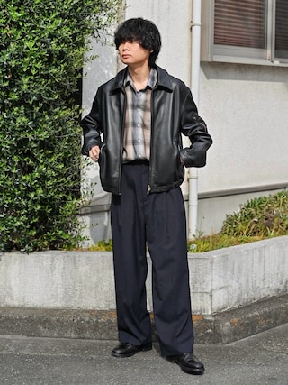 LIDNM（リドム）の「French Pilot Leather Jacket（ブルゾン）」 - WEAR