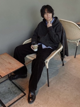 「blatto（ブラット）のアイテム」を使った、平莉川己夢(コム)さん（メンズ・172cm）の冬コーディネート