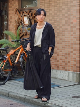 「shiun（シウン）のアイテム」を使った、平莉川己夢(コム)さん（メンズ・172cm）の秋コーディネート