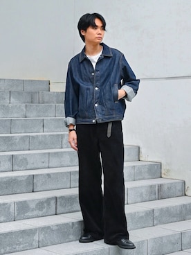 「AURALEE（オーラリー）のアイテム」を使った、平莉川己夢(コム)さん（メンズ・172cm）の秋コーディネート
