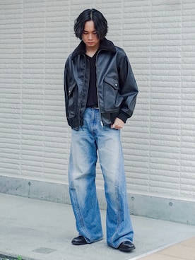 「アイテム（リング）」を使った、平莉川己夢(コム)さん（メンズ・172cm）の秋コーディネート