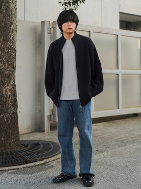 「春服デビュー宣言」｜「アイテム（ブルゾン）」を使った、平莉川己夢(コム)さん（メンズ・172cm）の春コーディネート