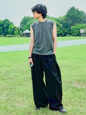 「アイテム（フレグランス）」を使った、平莉川己夢(コム)さん（メンズ・172cm）の夏コーディネート