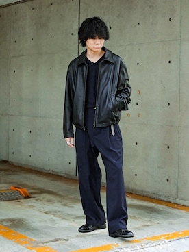 「LIDNM（リドム）のアイテム（ジャケット/アウター）」を使った、平莉川己夢(コム)さん（メンズ・172cm）の春コーディネート