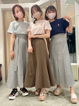 「one after another NICE CLAUP（ワンアフターアナザーナイスクラップ）のスニーカー底グルカサンダル（サンダル）」を使った、大澤由紀さん（レディース・155cm）の春コーディネート