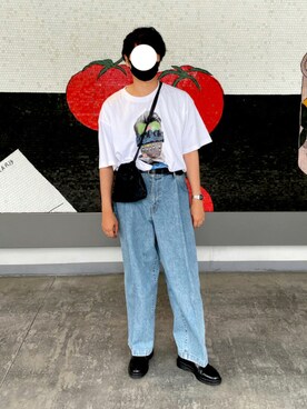 「URU（ウル）のアイテム（バッグ）」を使った、naruse さん（メンズ・183cm）の夏コーディネート