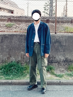 「m47」｜「アイテム（デニムジャケット）」を使った、naruse さん（メンズ・183cm）の春コーディネート