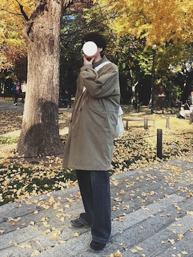 「KAIKO（カイコー）のアイテム（デニムパンツ）」を使った、naruse さん（メンズ・183cm）の冬コーディネート