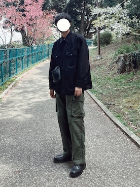 「URU（ウル）のアイテム（バッグ）」を使った、naruse さん（メンズ・183cm）の春コーディネート