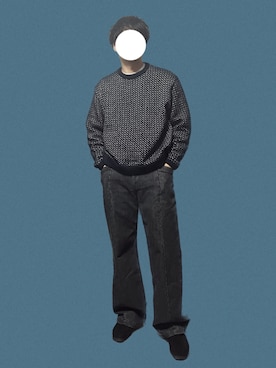 「KAIKO（カイコー）のアイテム（デニムパンツ）」を使った、naruse さん（メンズ・183cm）の冬コーディネート
