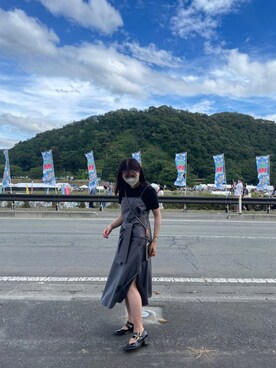 「アイテム（リング、オレンジ系）」を使った、みたんさん（レディース・157cm）の秋コーディネート