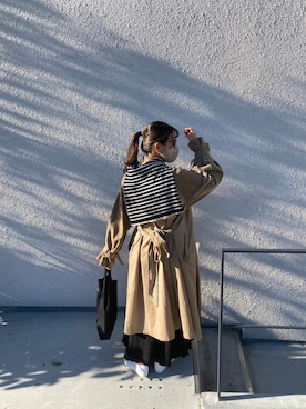 「CROWN（クラウン）のアイテム」を使った、はんみさん（レディース・157cm）の秋コーディネート