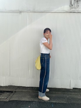 「Ron Herman（ロン ハーマン）のアイテム（バッグ）」を使った、みたんさん（レディース・157cm）の夏コーディネート