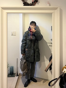 「アイテム（ファッション雑貨、ブルー系）」を使った、みたんさん（レディース・157cm）の冬コーディネート