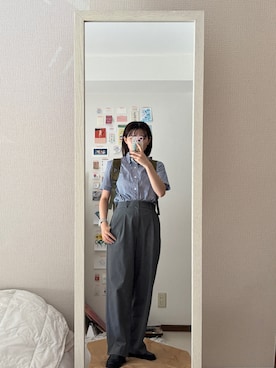 「アイテム（バックパック/リュック）」を使った、はんみさん（レディース・157cm）の夏コーディネート