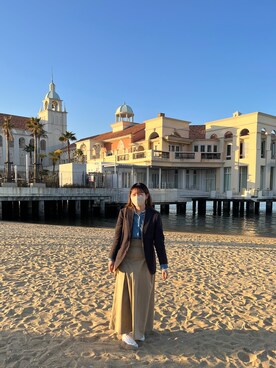 「BEAMS F（ビームスエフ）のアイテム（ジャケット/アウター）」を使った、みたんさん（レディース・157cm）の春コーディネート