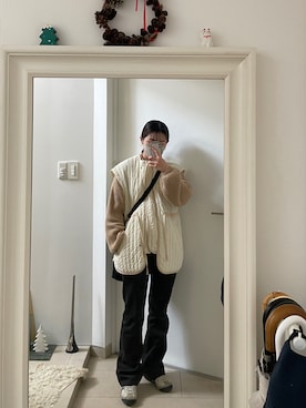 「SHIPS JET BLUE（シップスジェットブルー）のアイテム（パンツ）」を使った、みたんさん（レディース・157cm）の冬コーディネート