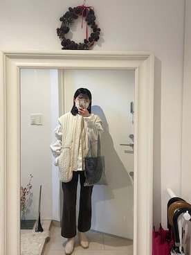 「w closet（ダブルクローゼット）のアイテム（その他アウター）」を使った、みたんさん（レディース・157cm）の春コーディネート
