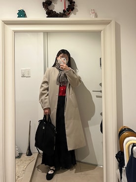 「アイテム（イヤリング）」を使った、みたんさん（レディース・157cm）の冬コーディネート