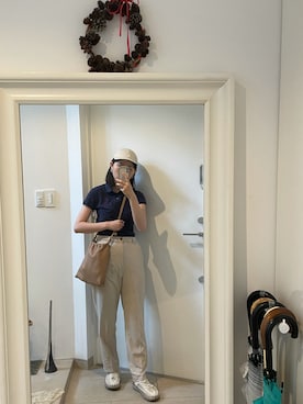 「w closet」｜「アイテム（帽子）」を使った、みたんさん（レディース・157cm）の夏コーディネート