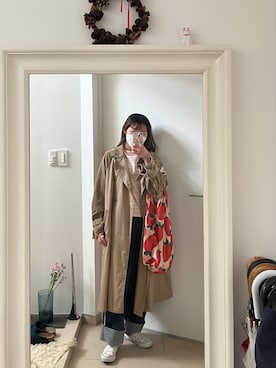 「w closet（ダブルクローゼット）のアイテム（ジャケット/アウター）」を使った、はんみさん（レディース・157cm）の春コーディネート