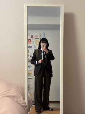 「アイテム（ジャケット/アウター）」を使った、はんみさん（レディース・157cm）の冬コーディネート