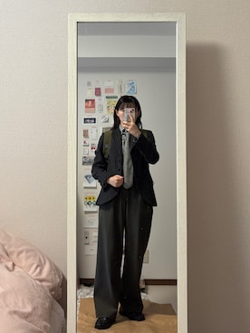 「アイテム（フォーマルスーツ/小物）」を使った、はんみさん（レディース・157cm）の秋コーディネート