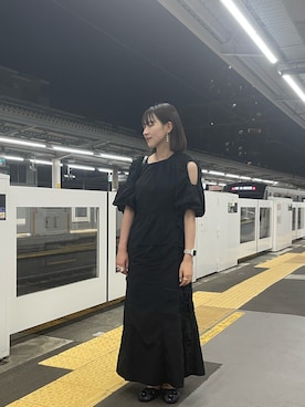 「アイテム（イヤリング）」を使った、はんみさん（レディース・157cm）の夏コーディネート