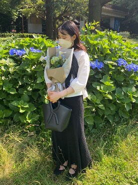「ROBERTA DI CAMERINO（ロベルトディカメリーノ）のアイテム」を使った、はんみさん（レディース・157cm）の夏コーディネート
