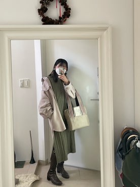 「Pitti（ピッティ）のアイテム」を使った、はんみさん（レディース・157cm）の冬コーディネート