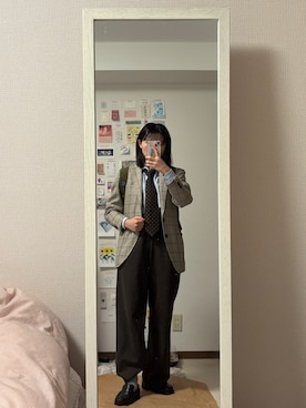 「アイテム（フォーマルスーツ/小物）」を使った、はんみさん（レディース・157cm）の秋コーディネート