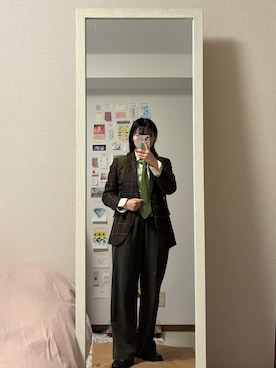 「アイテム（フォーマルスーツ/小物）」を使った、はんみさん（レディース・157cm）の秋コーディネート