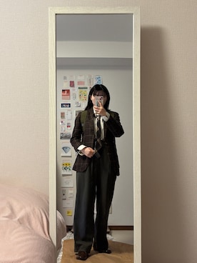 「アイテム（フォーマルスーツ/小物）」を使った、はんみさん（レディース・157cm）の冬コーディネート