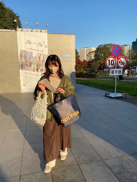 「ラップスカート」｜「アイテム（ブルゾン）」を使った、みたんさん（レディース・157cm）の秋コーディネート