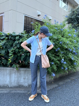 「POLO JEANS（ポロジーンズ）のアイテム」を使った、はんみさん（レディース・157cm）の夏コーディネート