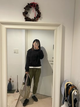 「w closet」｜「アイテム（スウェット）」を使った、みたんさん（レディース・157cm）の秋コーディネート