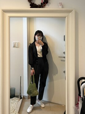 「CROWN（クラウン）のアイテム」を使った、はんみさん（レディース・157cm）の春コーディネート